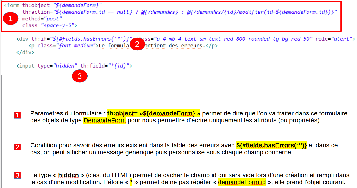 Ajout des valeurs dans les cellules TD
